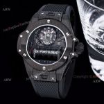 All Black Hublot Big Bang MP-11 Knockoff Watch 45mm With Black Rubber Strap